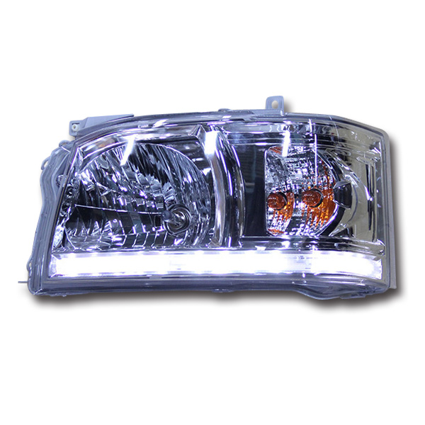 ハイエース200系 ヘッドライト LED クローム レベライザー1型2型