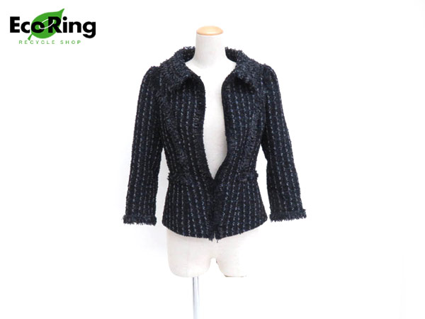 美品 36 Rene ツイード 半袖ジャケット レディース 美品 36 Rene