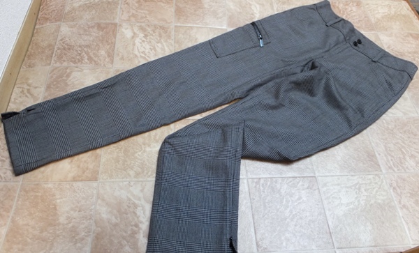★バーバリーゴルフ★ツイード美ラインウールパンツ美品！７号