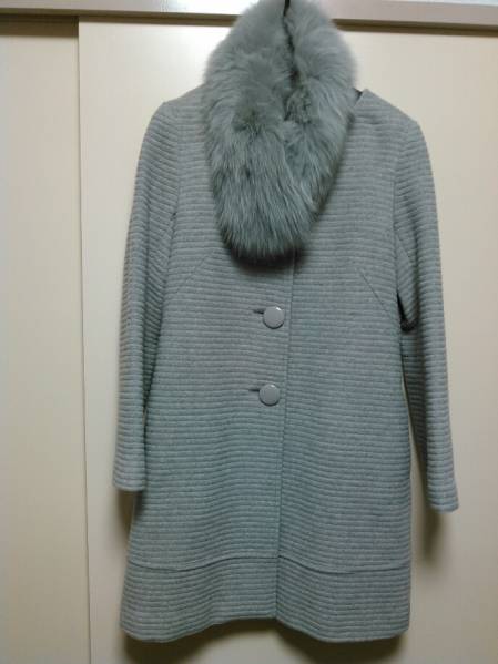 ☆美品☆ROPE☆ロペ☆フォックスファー付きコート☆グレー☆ ロペ 