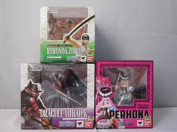 開封ワンピースfiguarts ZEROゾロBattle，ミホーク，ペローナ梱0.1