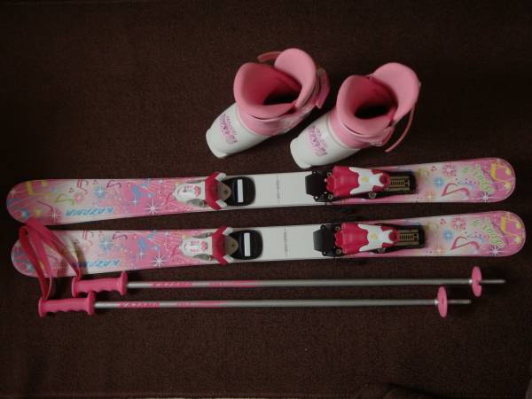 中古 4歳～6歳子供向け 95cm KAZAMA ジュニア用スキー セット