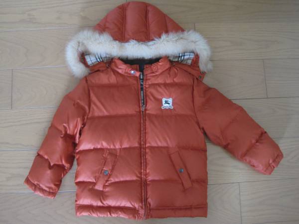 【バーバリー】正規品*上質ダウンコート*オレンジ*120A*訳あり