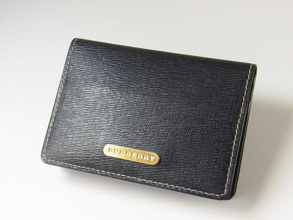 A6308*バーバリー*レザーカードケース/名刺入れ/黒