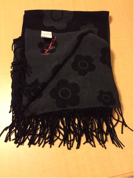 （未使用）マリークワント♪★デイジー柄ストール（ブラック）★