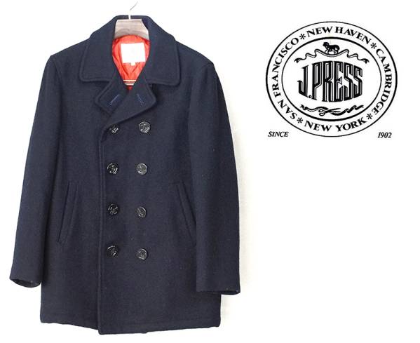 J.PRESS ジェイプレス Pコート アウター LL ネイビー ◇定7 ジェイプレス J.PRESS 本格 Pコート ネイビー 紺 メンズM ジェイ