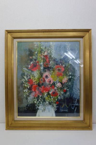 モニック ジュルノー 花束 絵画 静物画 油絵 油彩 真贋不明