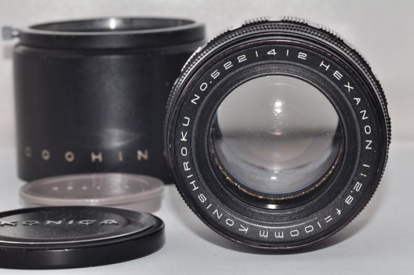 ★希少★KONICA HEXANON 100mm f2.8 Fマウント フード付 #990