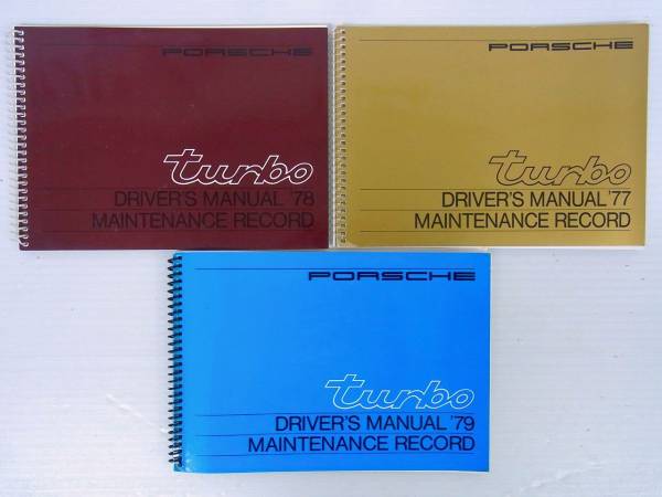 ポルシェ Turbo ドライバーズ マニュアル 3冊 英文[D2-Q931[9 ポルシェ
