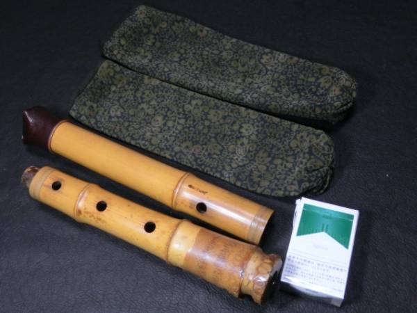 古い 尺八 焼印 在銘 袋ケース 約55cm】/和楽器 琴古流 xvpbvx 【公式