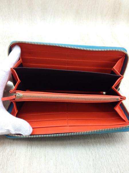 店舗限定GUCCI GUCCI◇バイカラーパイソンラウンドジップ長サイフ/GRN