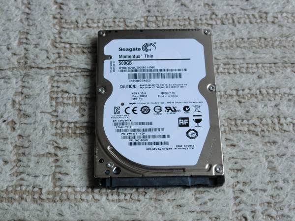 送料160円， 美品， 500GB， 使用 17H， ST500LT012， 厚さ7mm