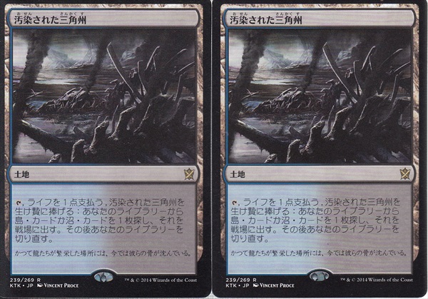 MTG/日本語/汚染された三角州2枚/レア