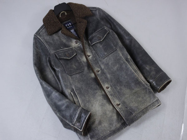 RG43◎本革！ギャップGAP 裏ボアレザージャケットS程