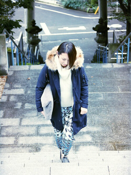 14AW64800アメリカンラグシーモッズコートネイビーglamb 女性用