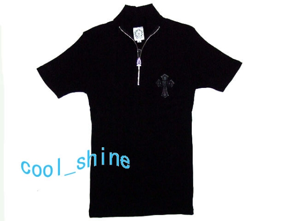 ◆レザークロスジップTシャツ⑩◆Ｍサイズ黒◆検クロムハーツ
