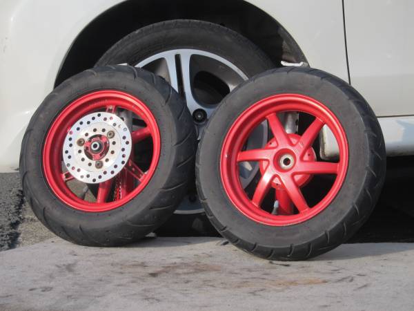 AF35 ライブDIO ZX 50th 限定車 中期 赤 アルミ ホイール 前後 京都