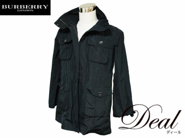 バーバリーロンドン/フード付/ジャケット/トレンチ/40黒