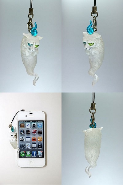 Twitter発 猫魂（ねこだましぃ）携帯ストラップイヤホンジャック