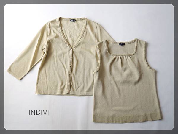 003【INDIVIインディヴィ/大きいサイズ44】春夏生地ツインニット
