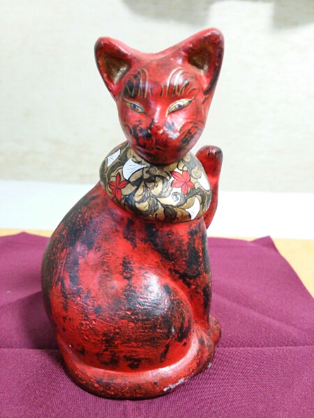 希少!!招き猫の名人「蝉丸」正真保証／ほぼ新品!!民芸陶器、置物