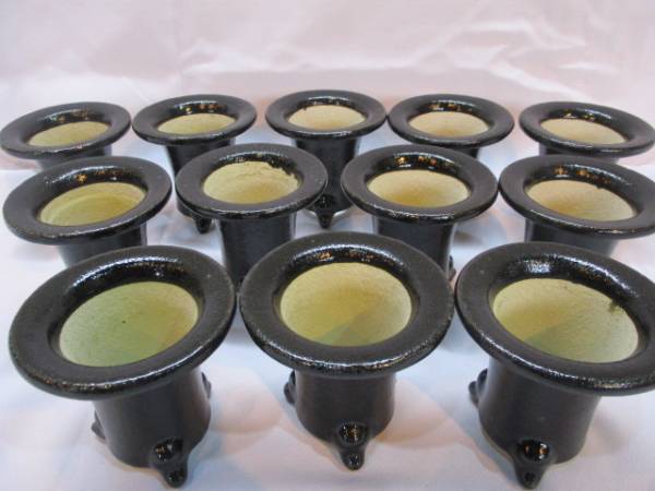 ★用1383京楽焼 植木鉢12個 蘭鉢 盆栽鉢 春蘭 寒蘭 京楽焼鉢華道