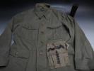 L82715★日本軍制服/上着/昭和19年製/貴重品袋他3点★