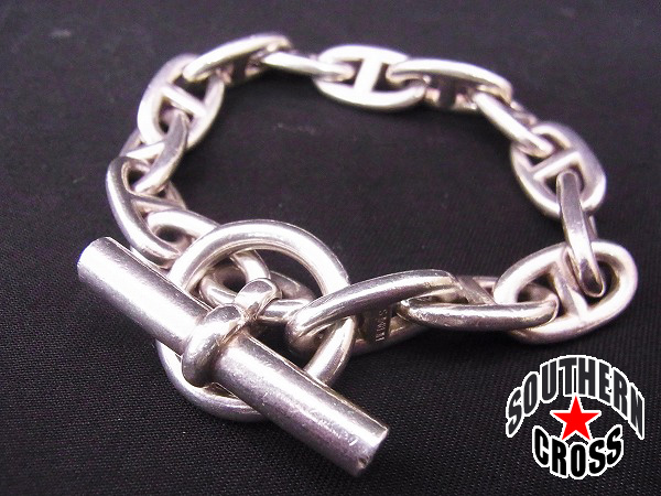 HERMES【本物】シェーヌダンクルGM14コマ/シルバーブレスレット