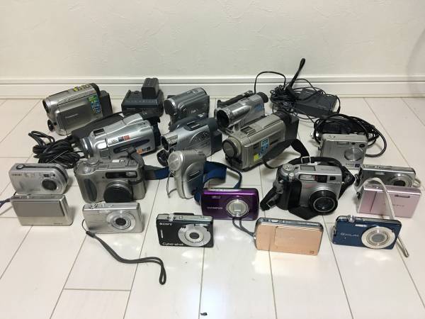 【ジャンク品】コンパクトデジタルカメラ 13台セット USED☆デジタルカメラ13個 ビデオ6個セット 作動未確認 激安出品 Yahoo
