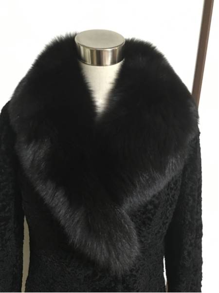３９. ★お勧め★ 豪華フォックス襟&美しいアストラカンラム