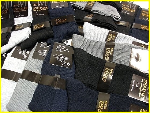 ★モノトーン４色♪★Men`sリブカジュアルソックス★大量２５足
