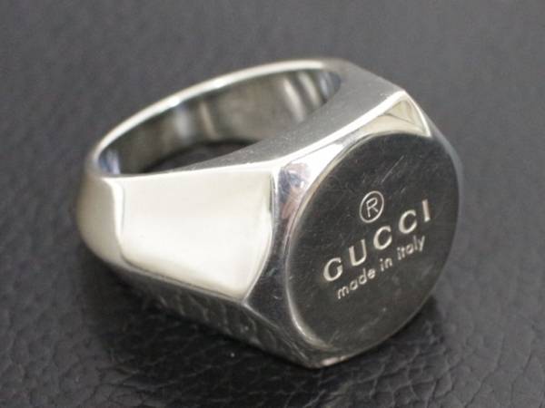 1円～状態良【GUCCI本物】シルバー925製リング/20号【C459①