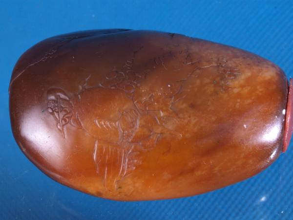 故宮博物館共箱 中国清時代田黄石置物 貴重品※激安骨董品 ◇