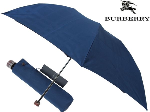 ショッピングモール BURBERRY(バーバリー)折りたたみ傘雨傘 ブルー系