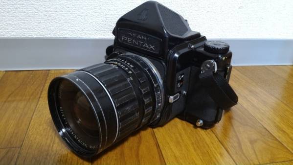 【ジャンク】PENTAX 6x7 SMC-T 75mm F4.5 レンズ フラッシュつき_1