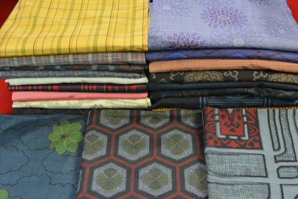 ★正絹紬着物等大量20枚まとめ売り！◆リメイク材料・着付-4257