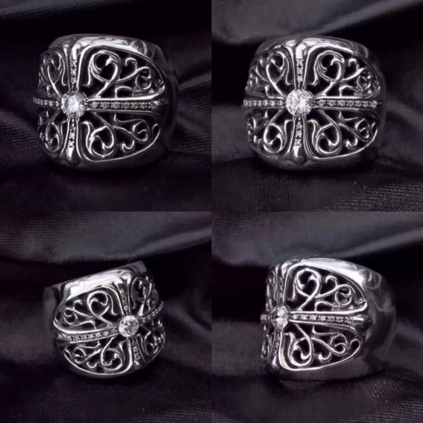 正規品 クロムハーツ PaveDia クラシック オーバル リング 22号 クロム