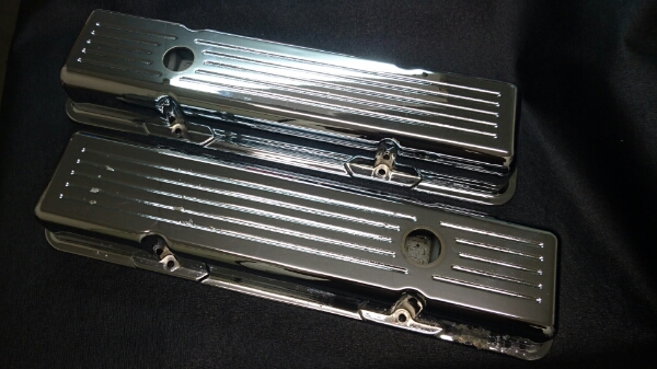86SBC 283 327 350 バルブカバークローム インパラ カマロ GM クローム