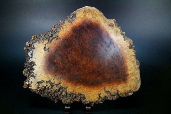 唐木 花梨 瘤葡萄玉杢敷板 花台 盆栽台 瓶台 香炉卓 煎茶道具