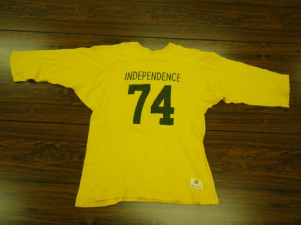 ビンテージ チャンピオン フットボールT ヴィンテージ 黄×緑 M