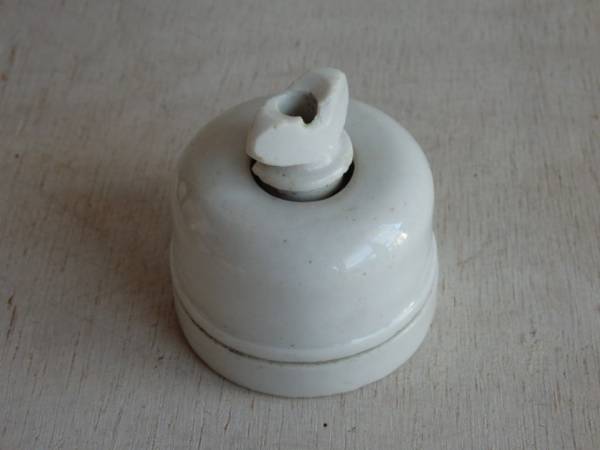 フランスアンティークjadis電気電子部品壁付スイッチ陶器照明63