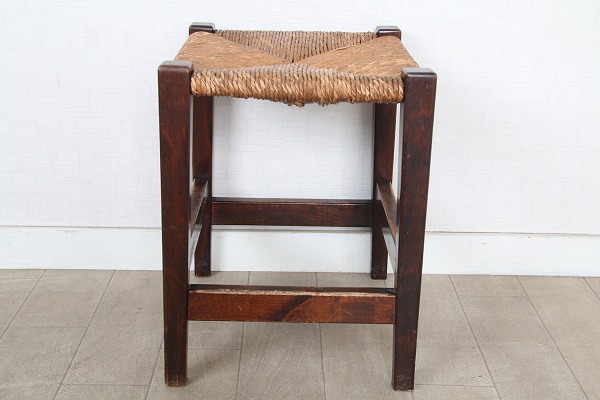 ★民芸家具 ラッシスツール椅子チェアレトロイスヴィンテージ