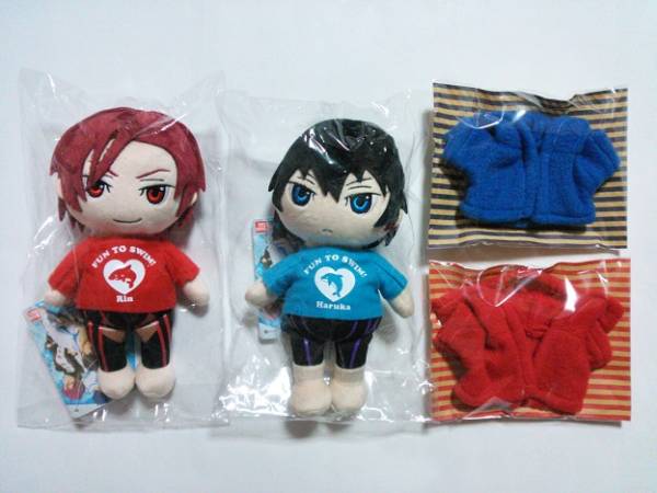 Free!　ミニぬいぐるみ ぶすぬい 七瀬遙＆松岡凛　パーカー付