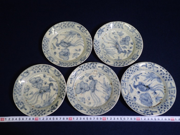 中国 明末清初 古染付 松図 皿 骨董品 アンティーク カテゴリー 【公式