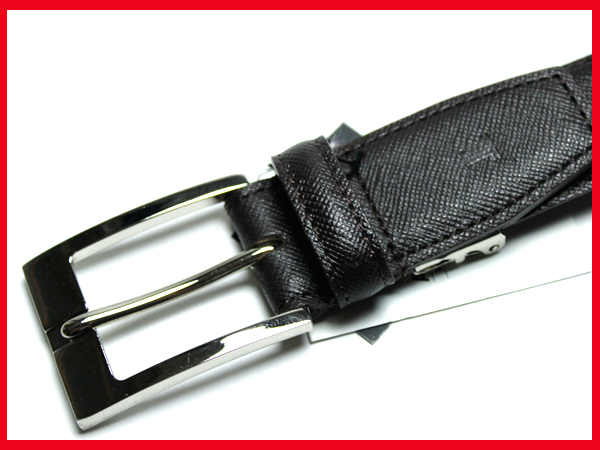 ◆ランバンLANVIN 新品 牛革レザーメンズベルト◆チョコ　日本製