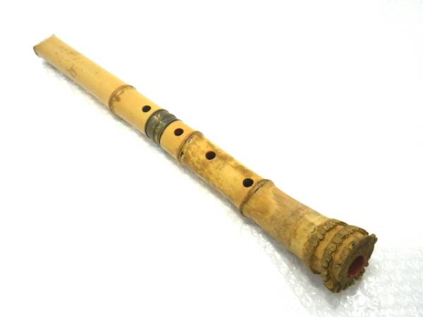 尺八 和楽器 一尺七寸(52㎝) 中継ぎ真鍮 竹 伝統楽器 笛 現状