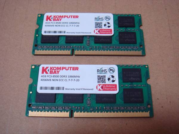 即決！Komputerbay メモリ PC3-8500 DDR3 1066 4GBx2=8GB