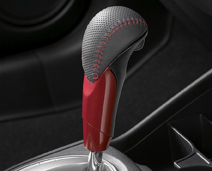 ホンダ純正 フィットシャトル 本革シフトノブ ブラックレッド