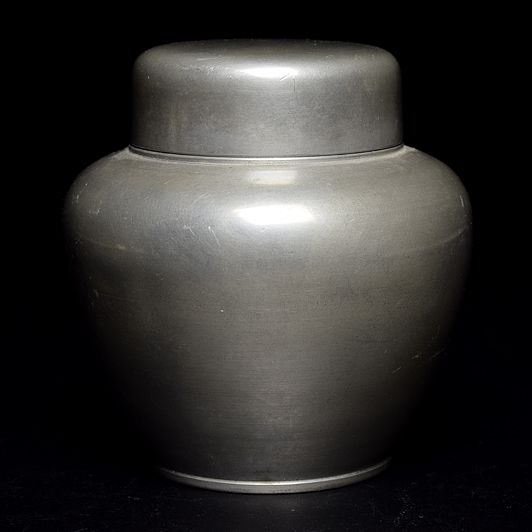 【間村自造錫製茶壺】 煎茶道具錫器茶器茶入茶心壺