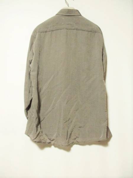 マルタンマルジェラ10★上質★シルク混 長袖シャツ 光沢グレー 1
